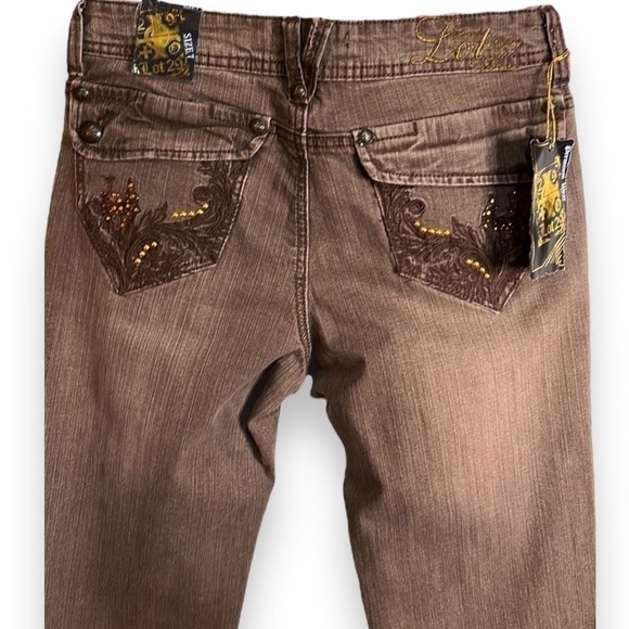 Lot 29 Sand Brown Denim Bootcut Jeans Junior’s Size 7 - Picture 3 of 6